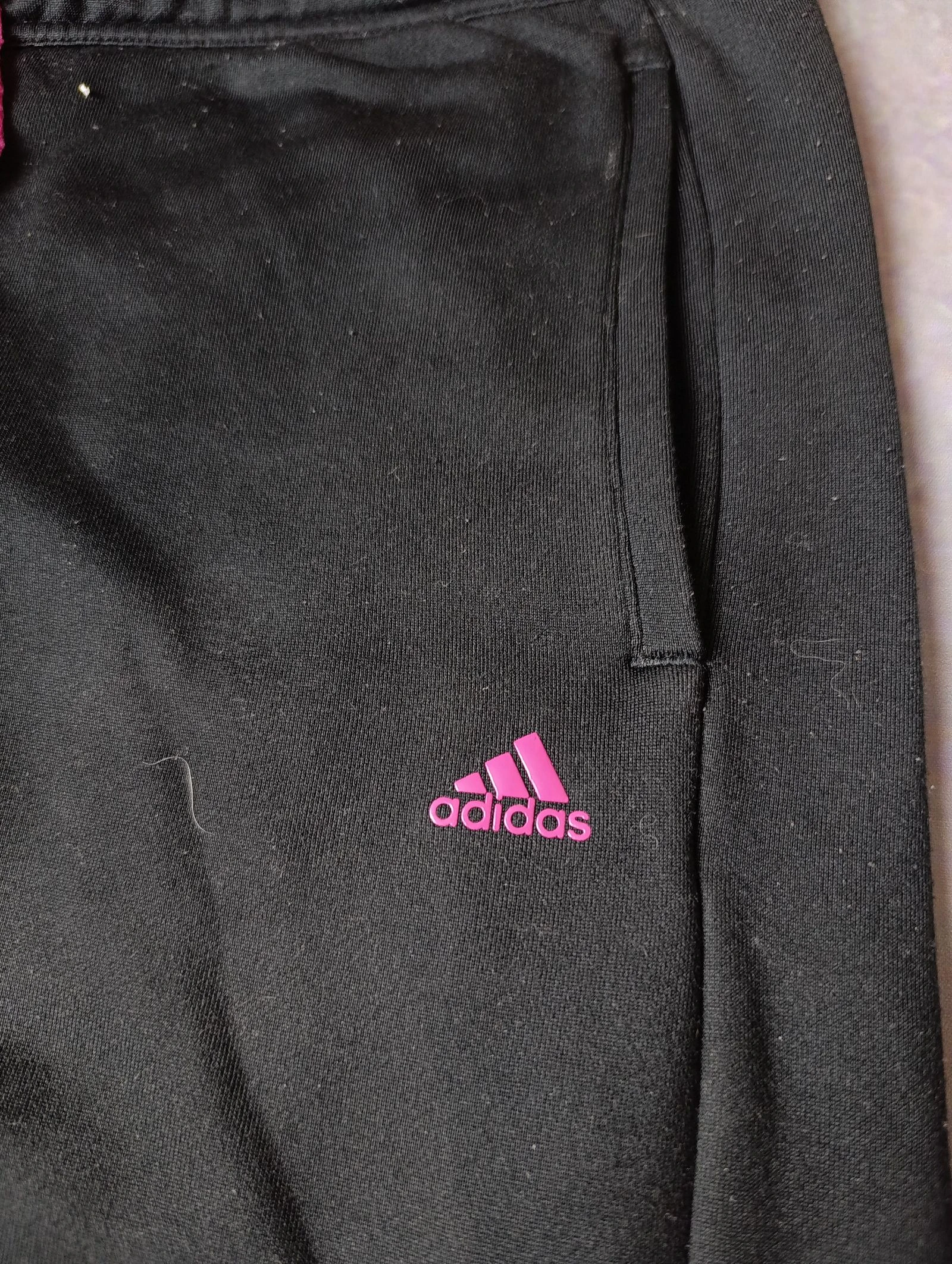 Pantalones de chándal Adidas para mujer, negros con rayas rosas, talla M – photo 5
